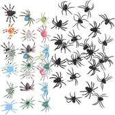 Horror enge beestjes decoratie spinnen mega set 48 stuks - Halloween thema versiering