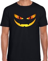 Halloween Monster gezicht halloween verkleed t-shirt zwart voor heren - horror shirt / kleding / kostuum M