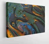 Canvas schilderij - Bubbles world colorful macro oil drops in water surface background  -     1376739743 - 40*30 Horizontal