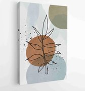 Canvas schilderij - Botanical wall art vector set. Golden foliage line art drawing with watercolor 3 -    – 1931500511 - 50*40 Vertical