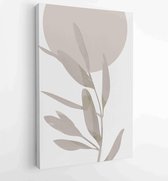 Canvas schilderij - Foliage line art drawing with abstract shape. Abstract Eucalyptus and Art design for print, cover, wallpaper, Minimal and natural wall art. 3 -    – 1823785559