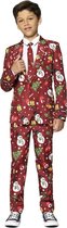 Suitmeister Christmas Red Icons Light Up - Kids Pak - Kerst Outfit met lichtjes - Rood - Maat XL