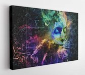 Canvas schilderij - Who Are We series. Abstract design made of surreal human portrait, fractal and mathematical patterns on the subject of philosophy, religion, math, science, tech