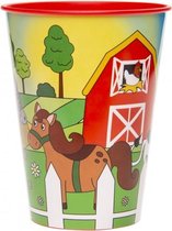 beker boerderijdieren 260 ml rood/groen