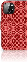 Smartphone Hoesje Geschikt voor iPhone 13 Mini Wallet Book Case Batik Red