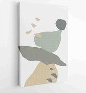 Canvas schilderij - Earth tones organic shape Art design for poster, print, cover, wallpaper, Minimal and natural wall art. 1 -    – 1843211854 - 40-30 Vertical