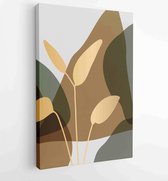 Canvas schilderij - Marble art design with abstract shape and gold pattern. Design for print, cover, wallpaper, Minimal and natural wall art. 1 -    – 1843024786 - 80*60 Vertical