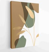 Canvas schilderij - Marble art design with abstract shape and gold pattern. Design for print, cover, wallpaper, Minimal and natural wall art. 2 -    – 1843024786 - 40-30 Vertical