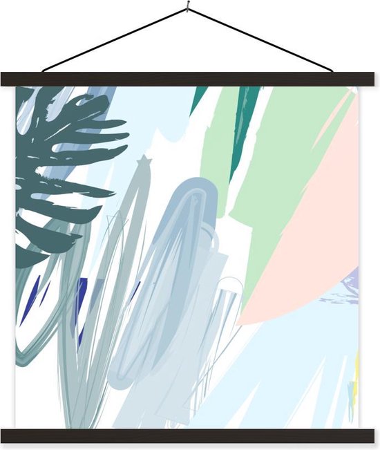 Porte-affiche avec affiche - Affiche scolaire - Été - Teinté - Couleur - Abstrait - 90x90 cm - Lattes noires