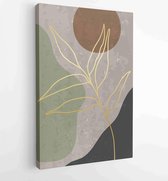 Canvas schilderij - Marble art design with abstract shape and gold pattern. Design for print, cover, wallpaper, Minimal and natural wall art. Vector illustration. 1 -    – 18391060