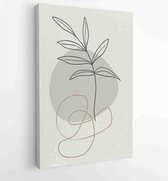 Canvas schilderij - Earth tone boho foliage line art drawing with abstract shape. Abstract Plant Art design for print, cover, wallpaper, Minimal and natural wall art. 1 -    – 1834