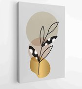 Canvas schilderij - Botanical and gold abstract wall arts vector collection. 3 -    – 1880158294 - 50*40 Vertical