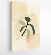 Canvas schilderij - Botanical wall art vector set. Earth tone boho foliage line art drawing with abstract shape. 1 -    – 1877889409 - 115*75 Vertical
