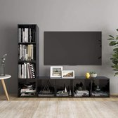 vidaXL Tv-meubelen 2 st 142.5x35x36.5 cm spaanplaat hoogglans zwart