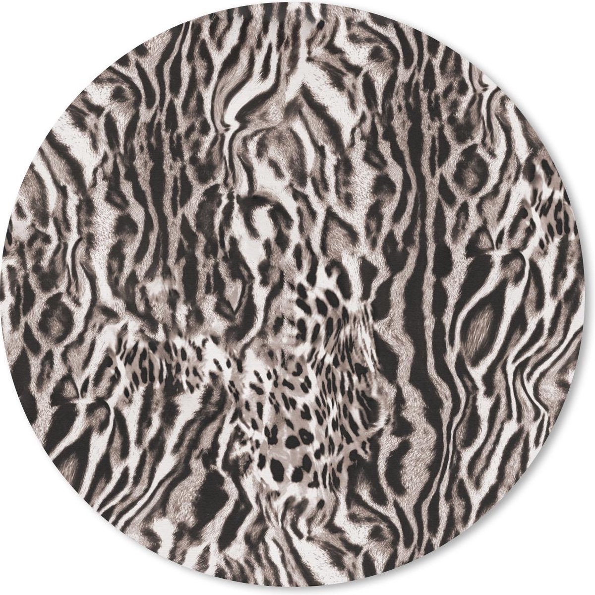 Muismat rond 50x50 cm - Mousepad Panterprint - Vormen - Bruin - Ronde muismatten