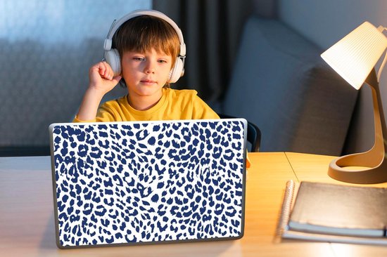 Autocollant pour ordinateur portable - 14 pouces - Imprimé panthère - Blauw - Taches