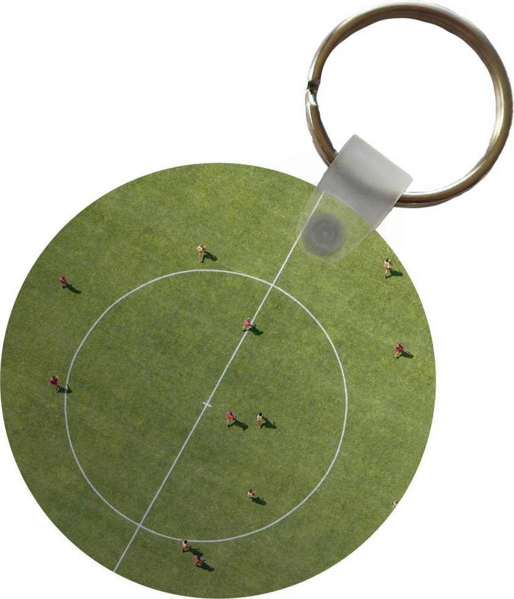 Sleutelhanger - Sport - Voetbal - Veld - Plastic - Rond - Uitdeelcadeautjes