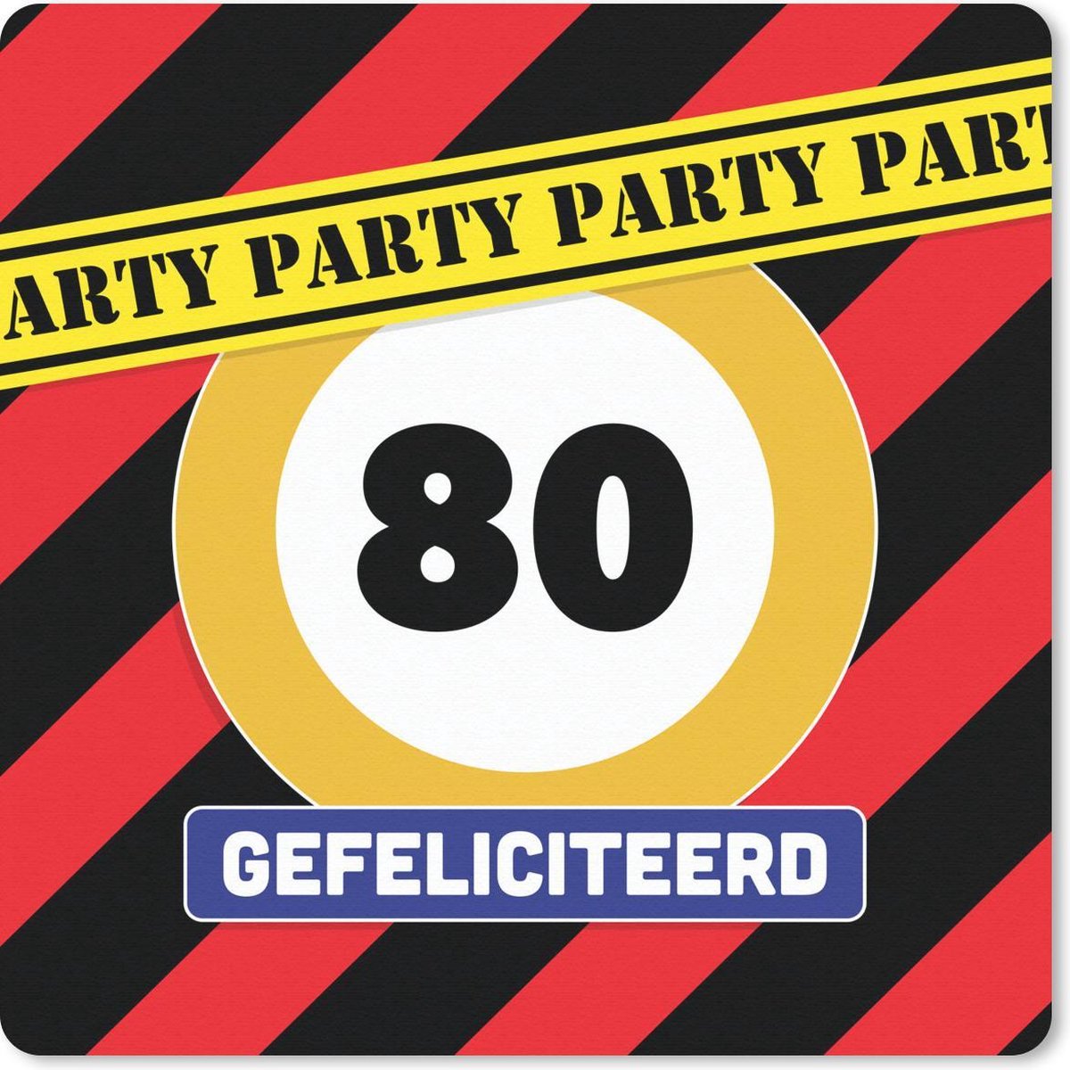 Muismat 30x30 cm - Mousepad Jubileum - 80 Jaar - Verjaardag - Muismatten