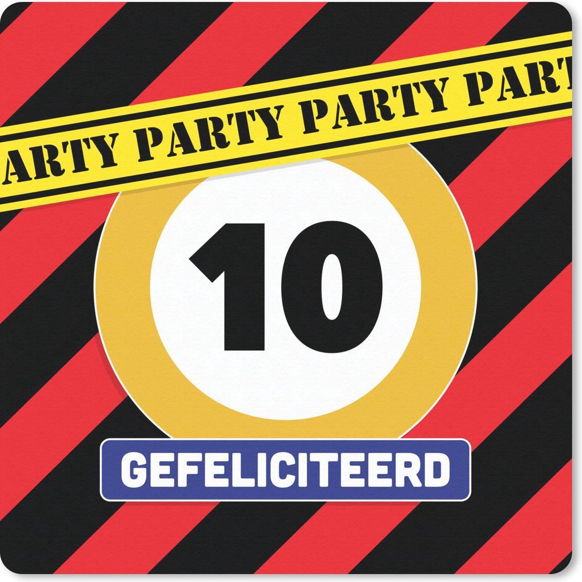 Muismat 20x20 cm - Mousepad Jubileum - Verjaardag - 10 Jaar - Muismatten