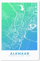 Muismat - Mousepad - Stadskaart - Alkmaar - Blauw - Groen - 18x27 cm - Muismatten