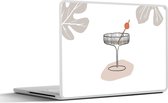 Laptop sticker - 14 inch - Zomer - Glas - Blad - 32x5x23x5cm - Laptopstickers - Laptop skin - Cover