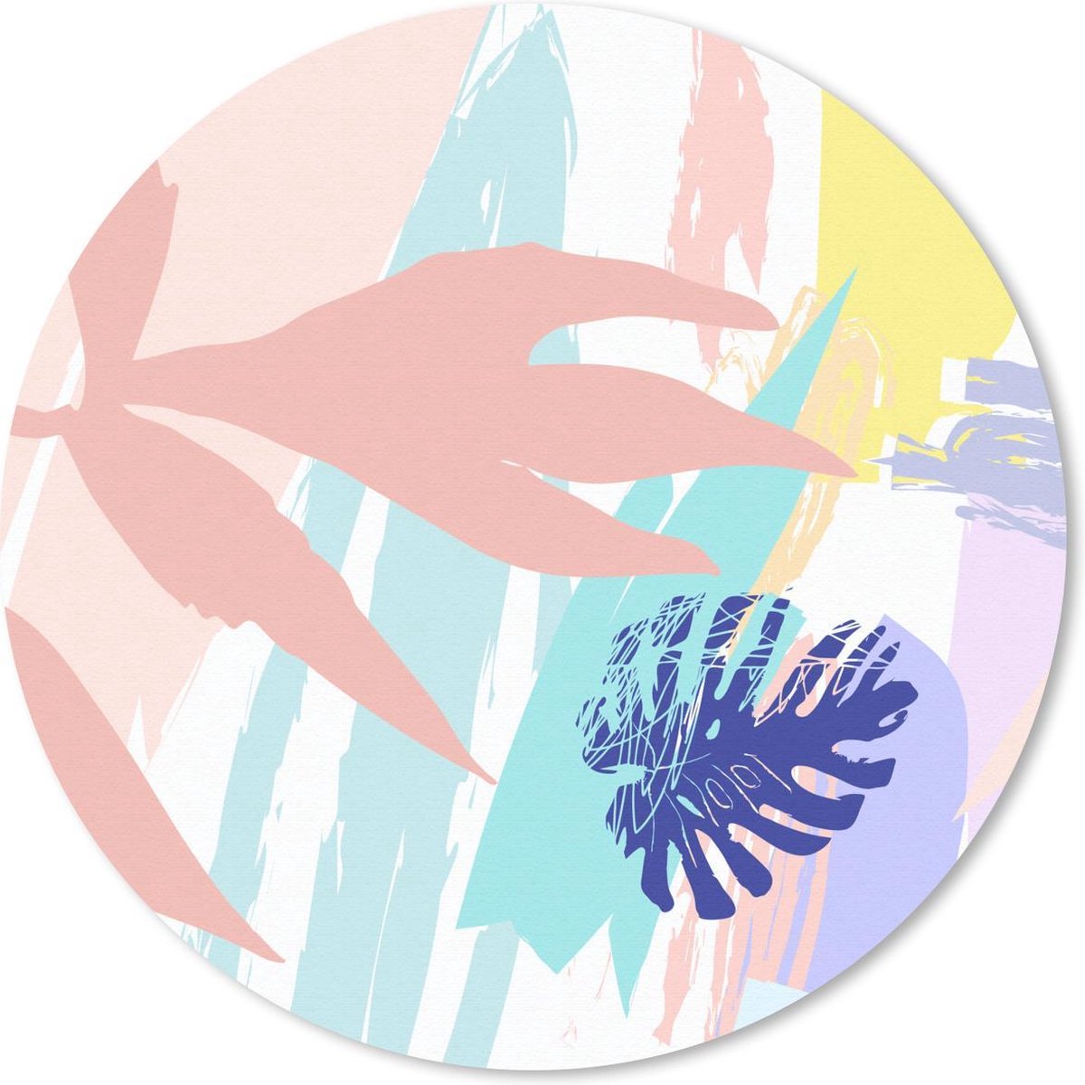 Muismat rond 30x30 cm - Mousepad Zomer - Geel - Strand - Ronde muismatten