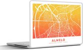 Laptop sticker - 10.1 inch - Stadskaart - Almelo - Oranje - Geel - 25x18cm - Laptopstickers - Laptop skin - Cover