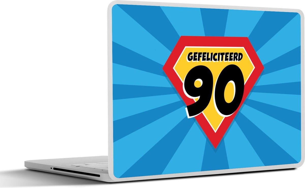 Laptop sticker - 17.3 inch - Jubileum - 90 jaar - Geschenk - 40x30cm - Laptopstickers - Laptop skin - Cover