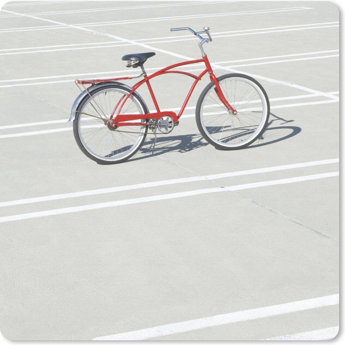 Muismat 30x30 cm - Mousepad Fiets - Rood - Wit - Muismatten