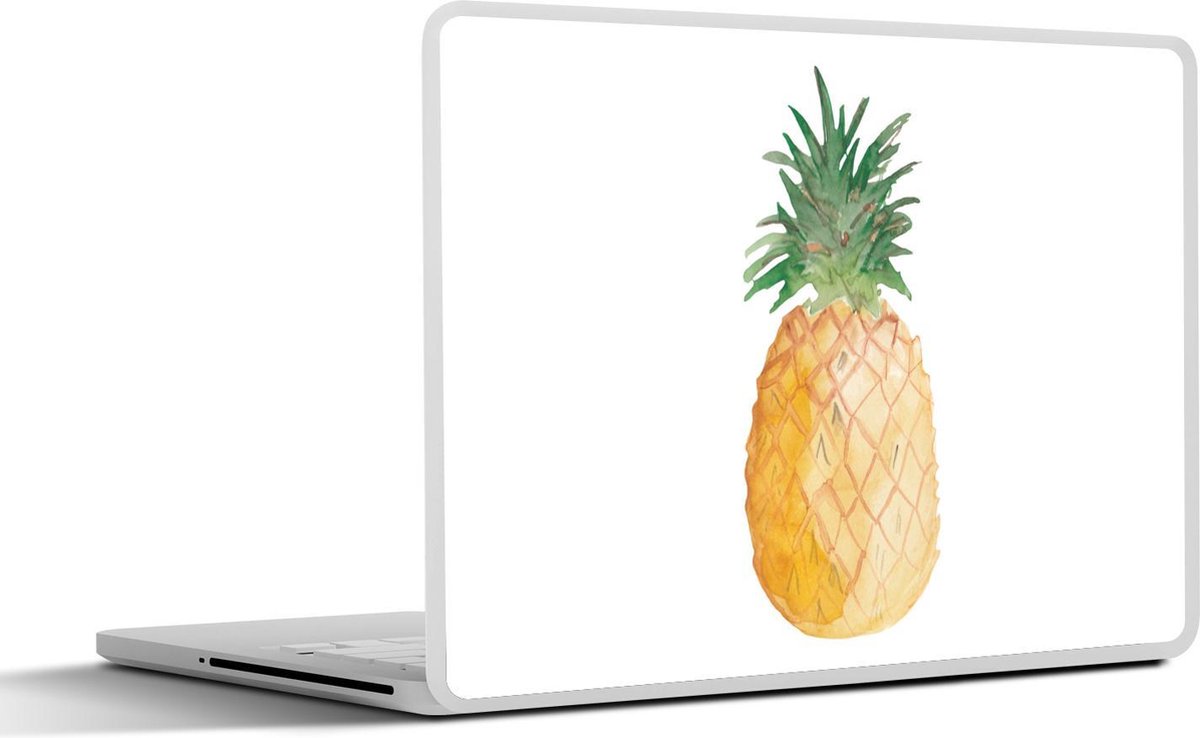 Laptop sticker - 14 inch - Ananas - Fruit - Wit - 32x5x23x5cm - Laptopstickers - Laptop skin - Cover
