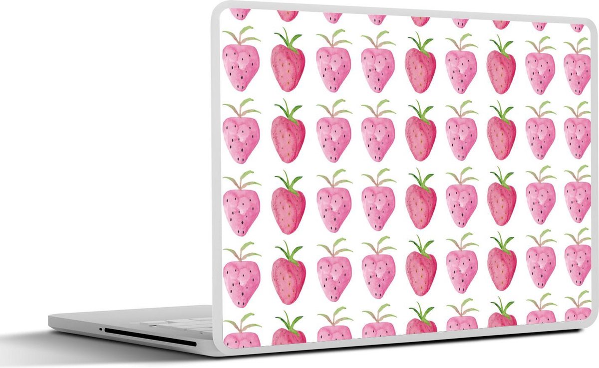 Laptop sticker - 12.3 inch - Aardbei - Waterverf - Design - 30x22cm - Laptopstickers - Laptop skin - Cover