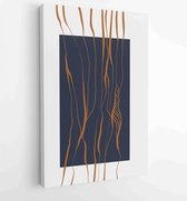Canvas schilderij - Botanical wall art vector set. Earth tone boho foliage line art drawing with abstract shape. 2 -    – 1834428148 - 50*40 Vertical