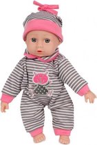 babypop meisjes 26 cm grijs/roze