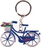 sleutelhanger Holland Tulpen 7 cm staal blauw