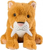 warmteknuffel sabeltandtijger 27 cm bruin