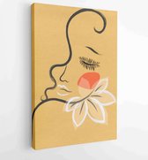 Canvas schilderij - Abstract girl with flower. beauty fashion illustration -  Productnummer 1637450098 - 80*60 Vertical