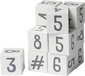 Sebra - Houten blokkenset - Cijfers - wit/grijs