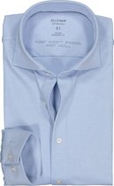 OLYMP Luxor 24/Seven modern fit overhemd - mouwlengte 7 - lichtblauw tricot - Strijkvriendelijk - Boordmaat: 42