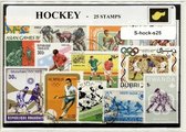 Hockey – Luxe postzegel pakket (A6 formaat) : collectie van 25 verschillende postzegels van hockey – kan als ansichtkaart in een A6 envelop - authentiek cadeau - kado - geschenk -