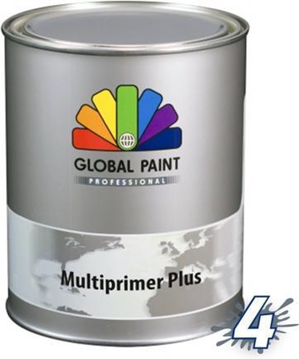 Global Paint Multiprimer Plus | Wit | 2,5 L | Goede Dekking | Sneldrogend | Watervast | Klusverf
