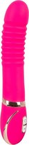 Vibe Couture – Pleats Dubbellaags Siliconen Vibrator met Extra Stimulerende Ribbels Oplaadbaar – 22 cm - Roze