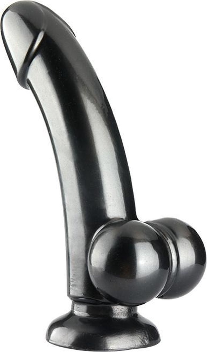Goedkoopste Dildo met Zuignap en Balzak - Zwart