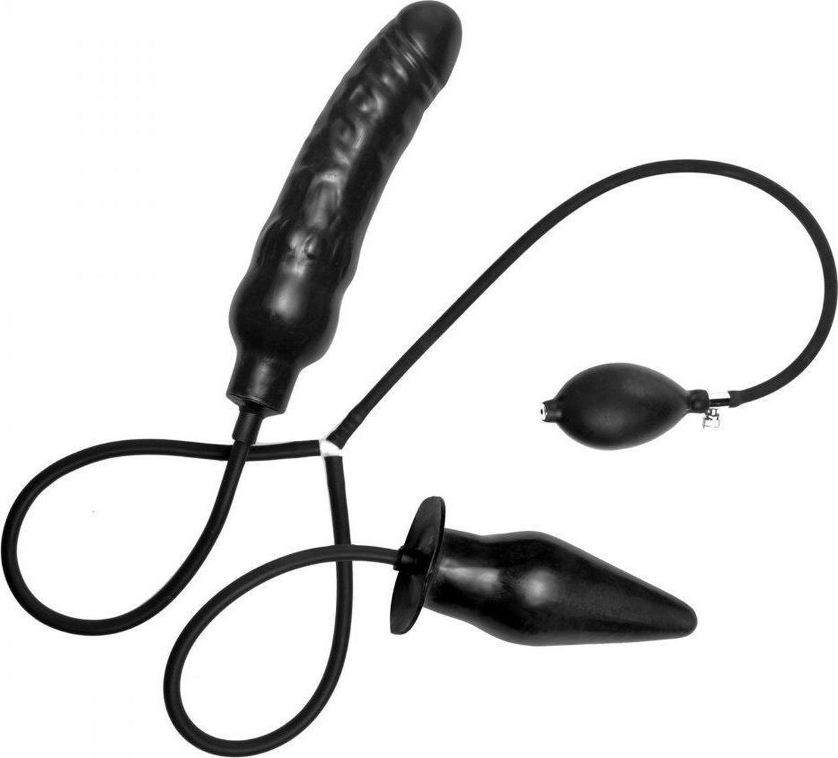 Goedkoopste Deuce opblaabare dildo en anale plug voor dubbele penetratie