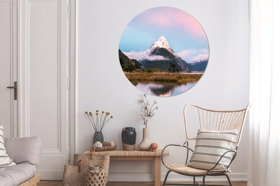 WallCircle - Wall Circle - Wall Circle Indoor - Nouvelle-Zélande - Berg - Reflet - 150x150 cm - Décoration murale - Peintures Ronds