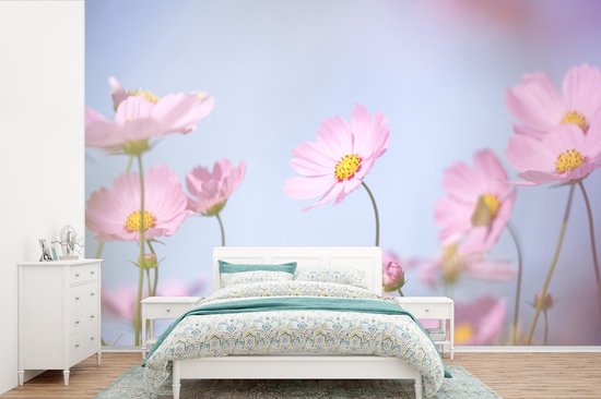 Fond d' écran - Papier peint photo - fleurs rose clair - Largeur 330 cm x hauteur 220 cm