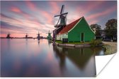 Poster Zaanse schans met molen - 120x80 cm