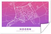 Poster Stadskaart - Hoorn - Paars - Nederland - 30x20 cm - Plattegrond