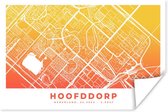 Poster Stadskaart - Hoofddorp - Oranje - Geel - 180x120 cm XXL - Plattegrond