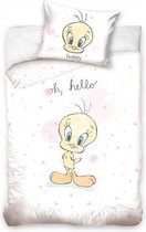 dekbedovertrek Tweety junior 120 cm katoen wit