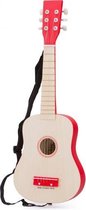 gitaar De Luxe junior 64 cm lichtbruin/rood